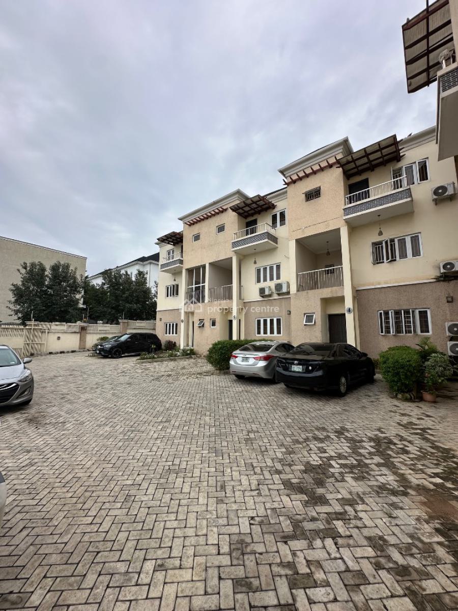 Partly Furnished 4 Bedroom Terrace Duplex with Bq, Inverter, Acs, Off Coza, Guzape District, Abuja, Terraced Duplex for Sale
