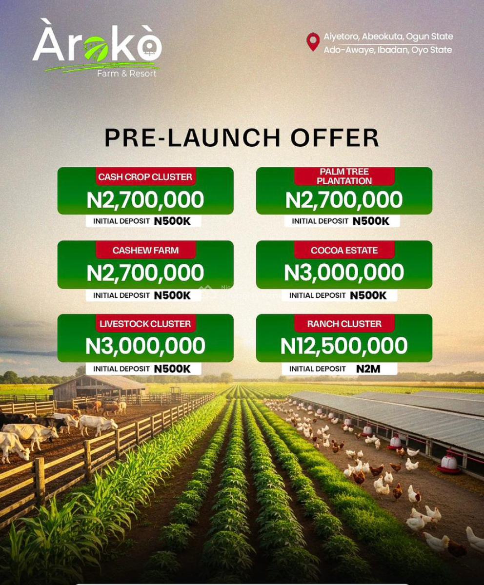 Farm Land, Aroko Farm and Resort, Ayetoro, Abeokuta South, Ogun, Land for Sale