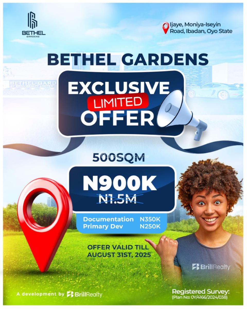Dryland in a Gated Estate Neighborhood, Better Gardens, Moniya- Iseyin Road Ibadan, Moniya, Akinyele, Oyo, Residential Land for Sale