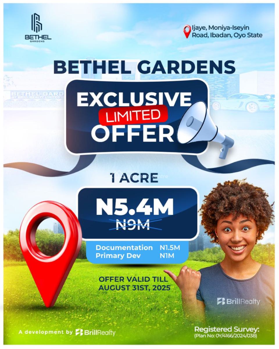 Dryland in a Gated Estate Neighborhood, Better Gardens, Moniya- Iseyin Road Ibadan, Moniya, Akinyele, Oyo, Residential Land for Sale