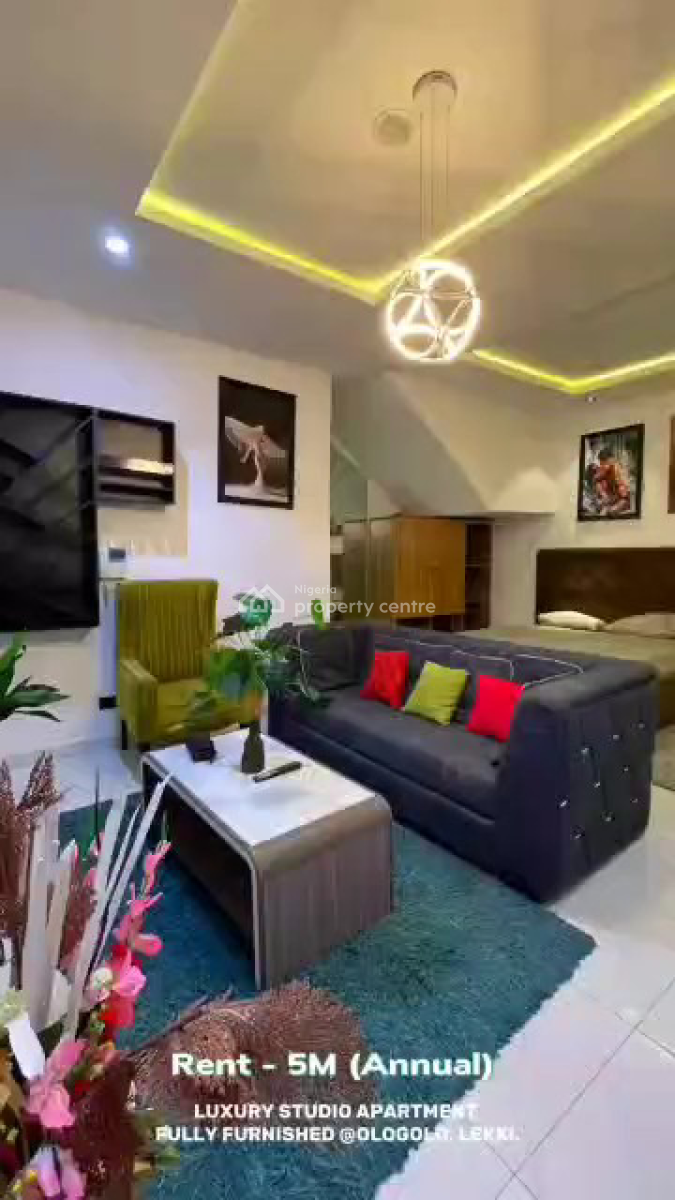 Fully Furnished Crafted Studio Apartment with Modern Interior Design, Spg Road, Ologolo, Lekki, Lagos, Flat / Apartment for Rent