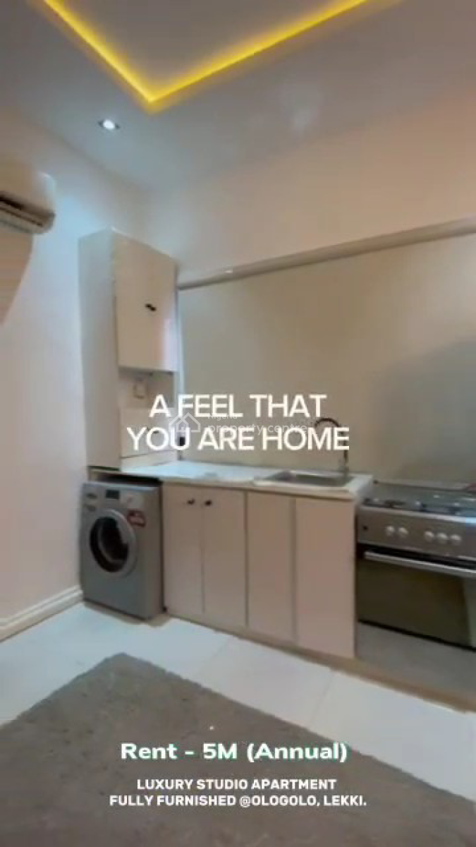 Fully Furnished Crafted Studio Apartment with Modern Interior Design, Spg Road, Ologolo, Lekki, Lagos, Flat / Apartment for Rent