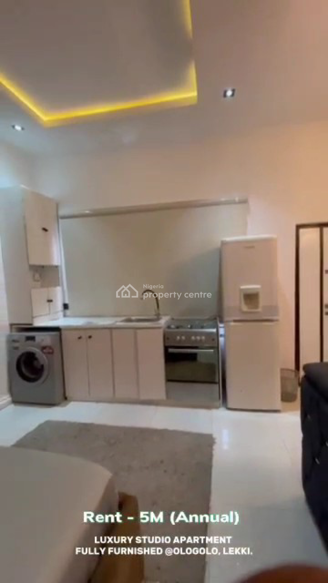 Fully Furnished Crafted Studio Apartment with Modern Interior Design, Spg Road, Ologolo, Lekki, Lagos, Flat / Apartment for Rent