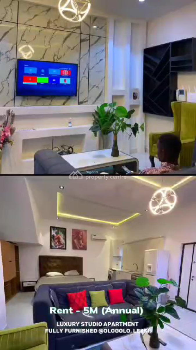Fully Furnished Crafted Studio Apartment with Modern Interior Design, Spg Road, Ologolo, Lekki, Lagos, Flat / Apartment for Rent