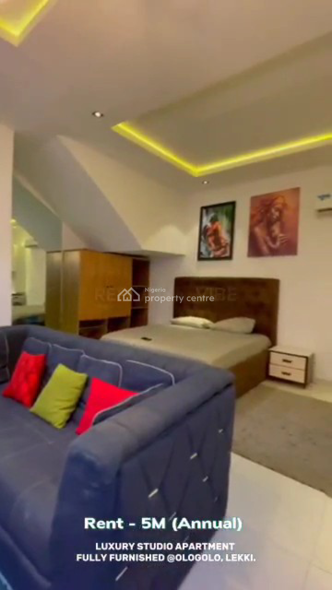 Fully Furnished Crafted Studio Apartment with Modern Interior Design, Spg Road, Ologolo, Lekki, Lagos, Flat / Apartment for Rent