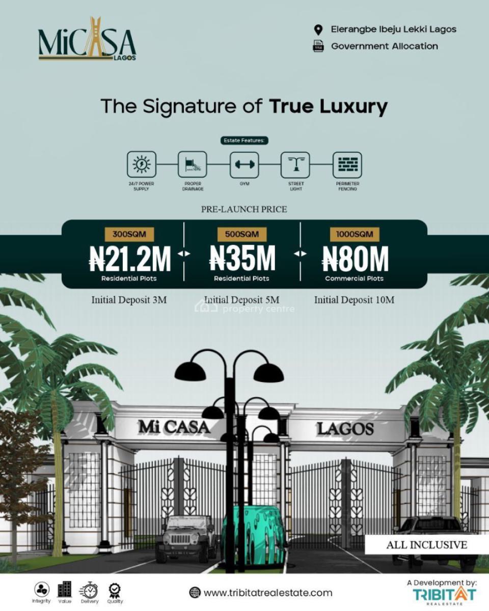 Secured Estate on The Island with C of O Title All Inclusive, Mi Casa Lagos,, Eleranigbe, Ibeju Lekki, Lagos, Residential Land for Sale