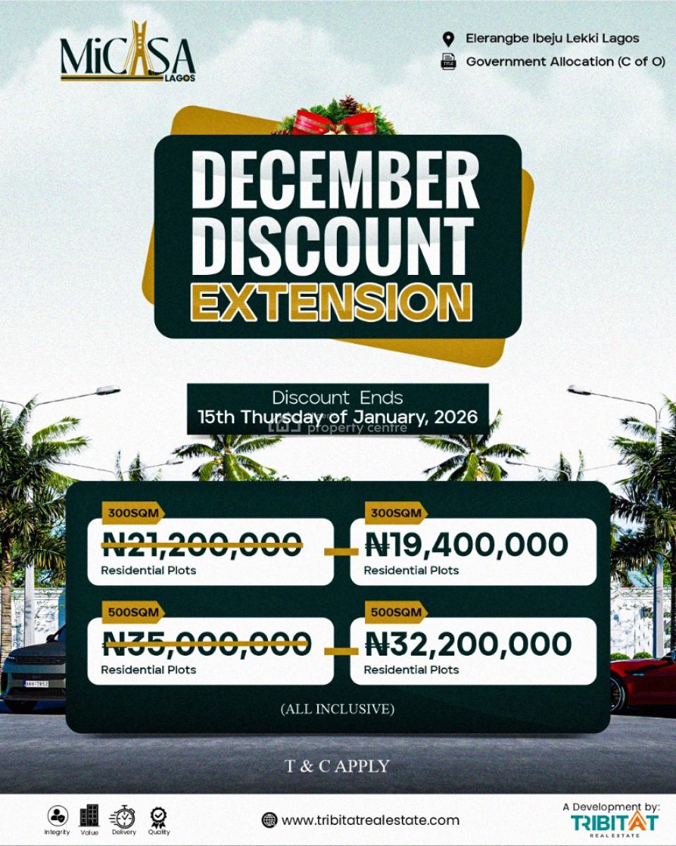December Promo Discount Secured Estate with C of O Title, Mi Casa Lagos,, Eleranigbe, Ibeju Lekki, Lagos, Residential Land for Sale