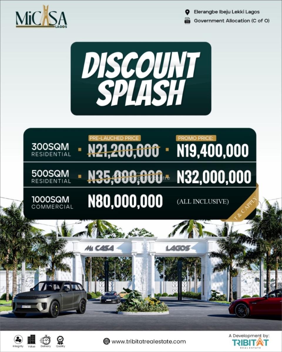 Ileya Discount Secured Estate with C of O Title, Mi Casa Lagos,, Eleranigbe, Ibeju Lekki, Lagos, Residential Land for Sale