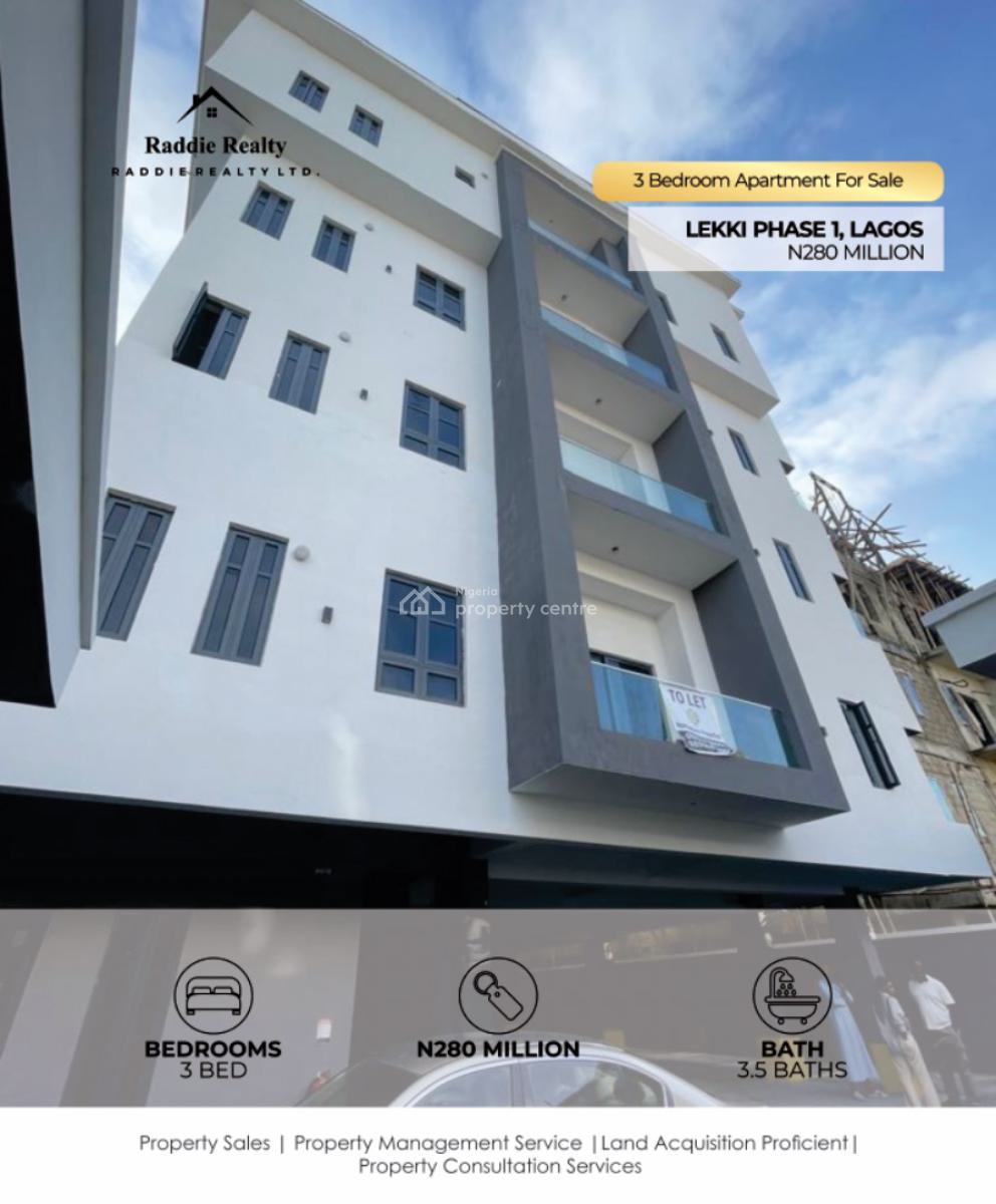 Luxurious 3 Bedroom Apartment, Lekki Phase 1, Lekki, Lagos, Block of Flats for Sale