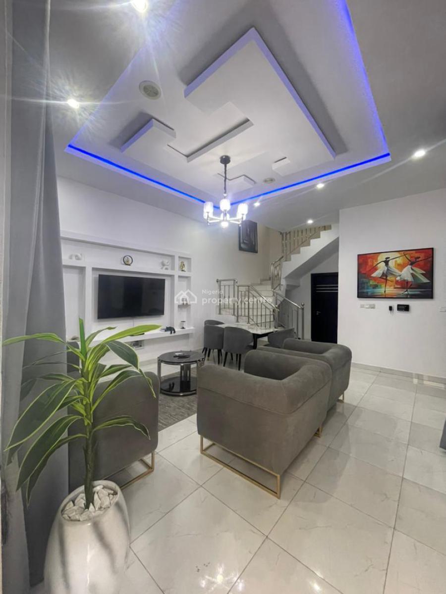 Tastefully Furnished Serviced 4 Bedroom Duplex, Royal Pine Estate By Chevron Toll Gate Eleganza Orchid Road, Lekki, Lagos, Semi-detached Duplex for Rent