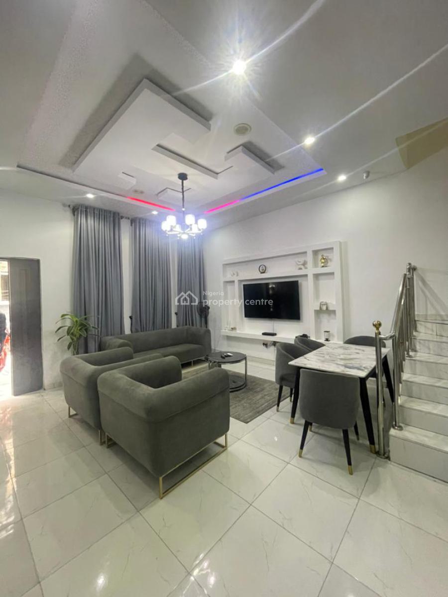 Tastefully Furnished Serviced 4 Bedroom Duplex, Royal Pine Estate By Chevron Toll Gate Eleganza Orchid Road, Lekki, Lagos, Semi-detached Duplex for Rent