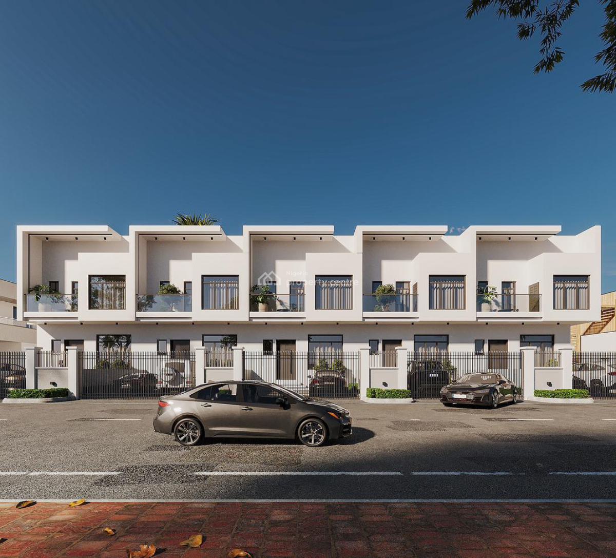 Carcass 4 Bedroom Terrace with a Bq, Ikota, Lekki, Lagos, Terraced Duplex for Sale