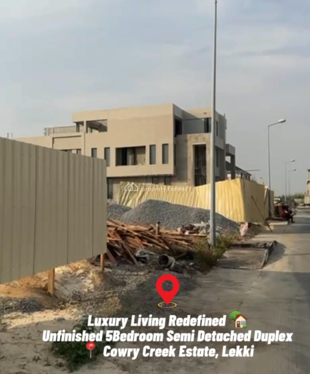 Unfinished 5bed and 1bq Semi Detached  Plastering   Windows   Pop, Ikate Elegushi, Lekki, Lagos, Semi-detached Duplex for Sale