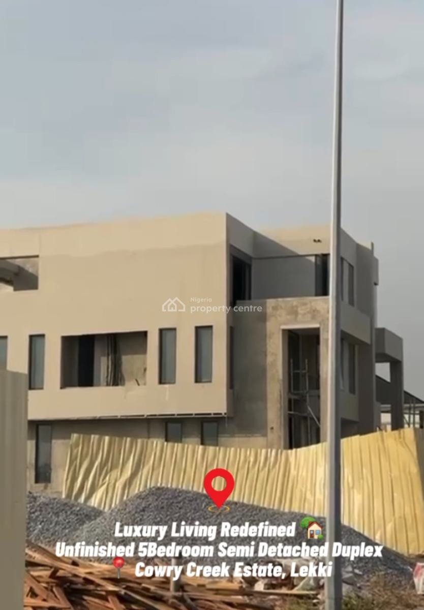 Unfinished 5bed and 1bq Semi Detached  Plastering   Windows   Pop, Ikate Elegushi, Lekki, Lagos, Semi-detached Duplex for Sale