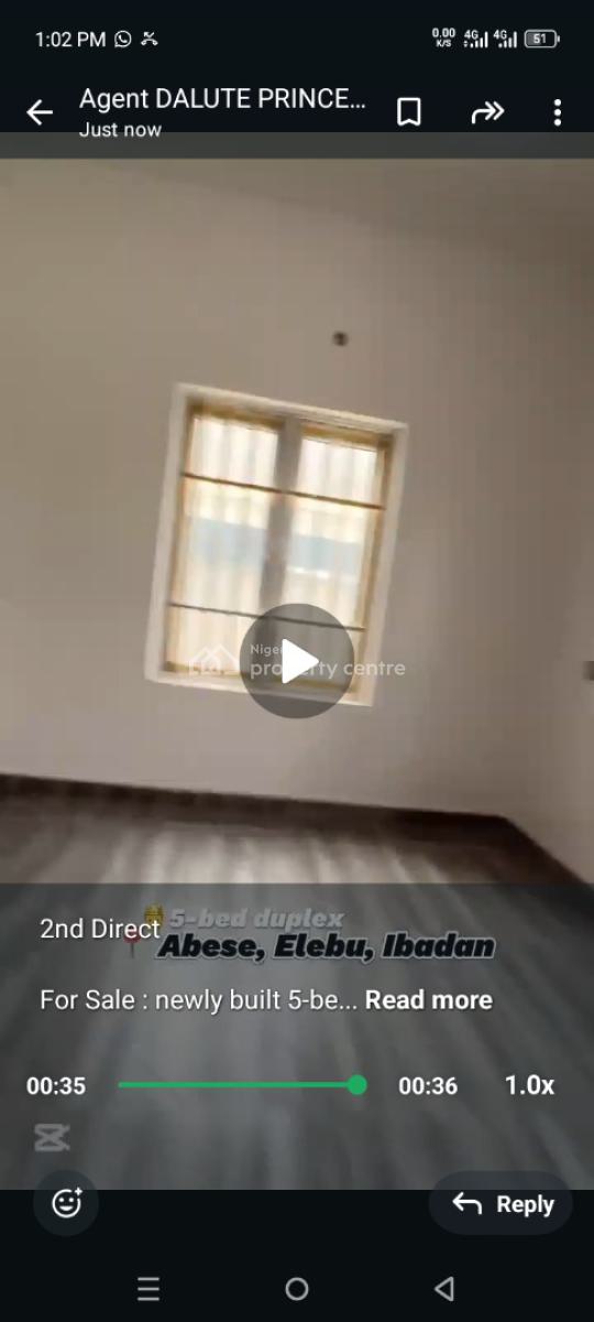 Standard 5 Bedroom Duplex at Abese Elebu Oluyole Extension Ibadan, Abese Elebu Oluyole Extension Ibadan, Oluyole, Oyo, Detached Duplex for Sale