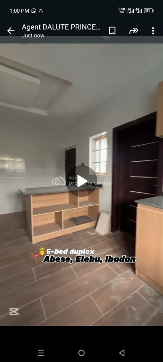 Standard 5 Bedroom Duplex at Abese Elebu Oluyole Extension Ibadan, Abese Elebu Oluyole Extension Ibadan, Oluyole, Oyo, Detached Duplex for Sale