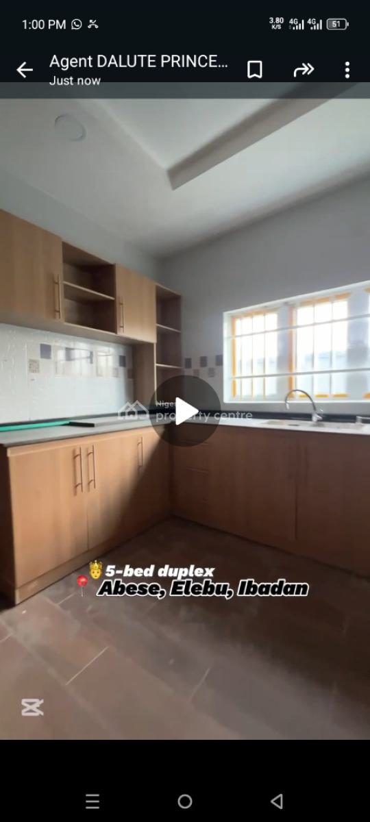 Standard 5 Bedroom Duplex at Abese Elebu Oluyole Extension Ibadan, Abese Elebu Oluyole Extension Ibadan, Oluyole, Oyo, Detached Duplex for Sale