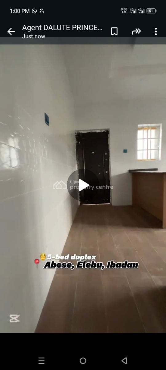 Standard 5 Bedroom Duplex at Abese Elebu Oluyole Extension Ibadan, Abese Elebu Oluyole Extension Ibadan, Oluyole, Oyo, Detached Duplex for Sale