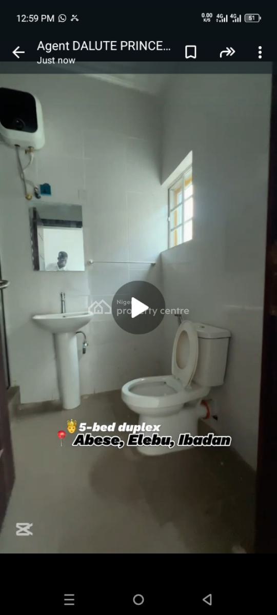 Standard 5 Bedroom Duplex at Abese Elebu Oluyole Extension Ibadan, Abese Elebu Oluyole Extension Ibadan, Oluyole, Oyo, Detached Duplex for Sale