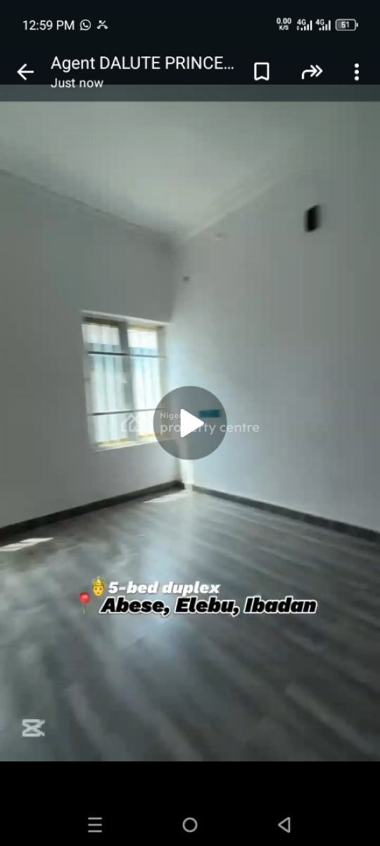 Standard 5 Bedroom Duplex at Abese Elebu Oluyole Extension Ibadan, Abese Elebu Oluyole Extension Ibadan, Oluyole, Oyo, Detached Duplex for Sale