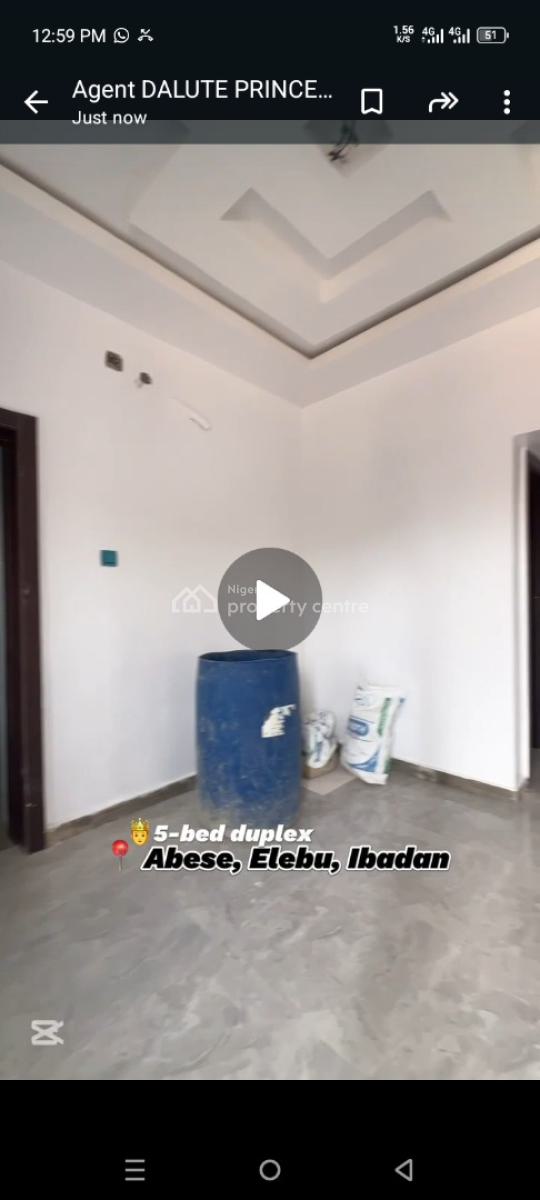 Standard 5 Bedroom Duplex at Abese Elebu Oluyole Extension Ibadan, Abese Elebu Oluyole Extension Ibadan, Oluyole, Oyo, Detached Duplex for Sale