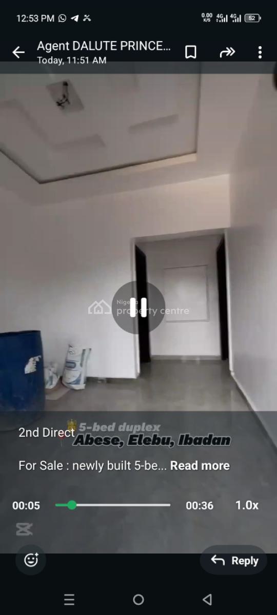 Standard 5 Bedroom Duplex at Abese Elebu Oluyole Extension Ibadan, Abese Elebu Oluyole Extension Ibadan, Oluyole, Oyo, Detached Duplex for Sale