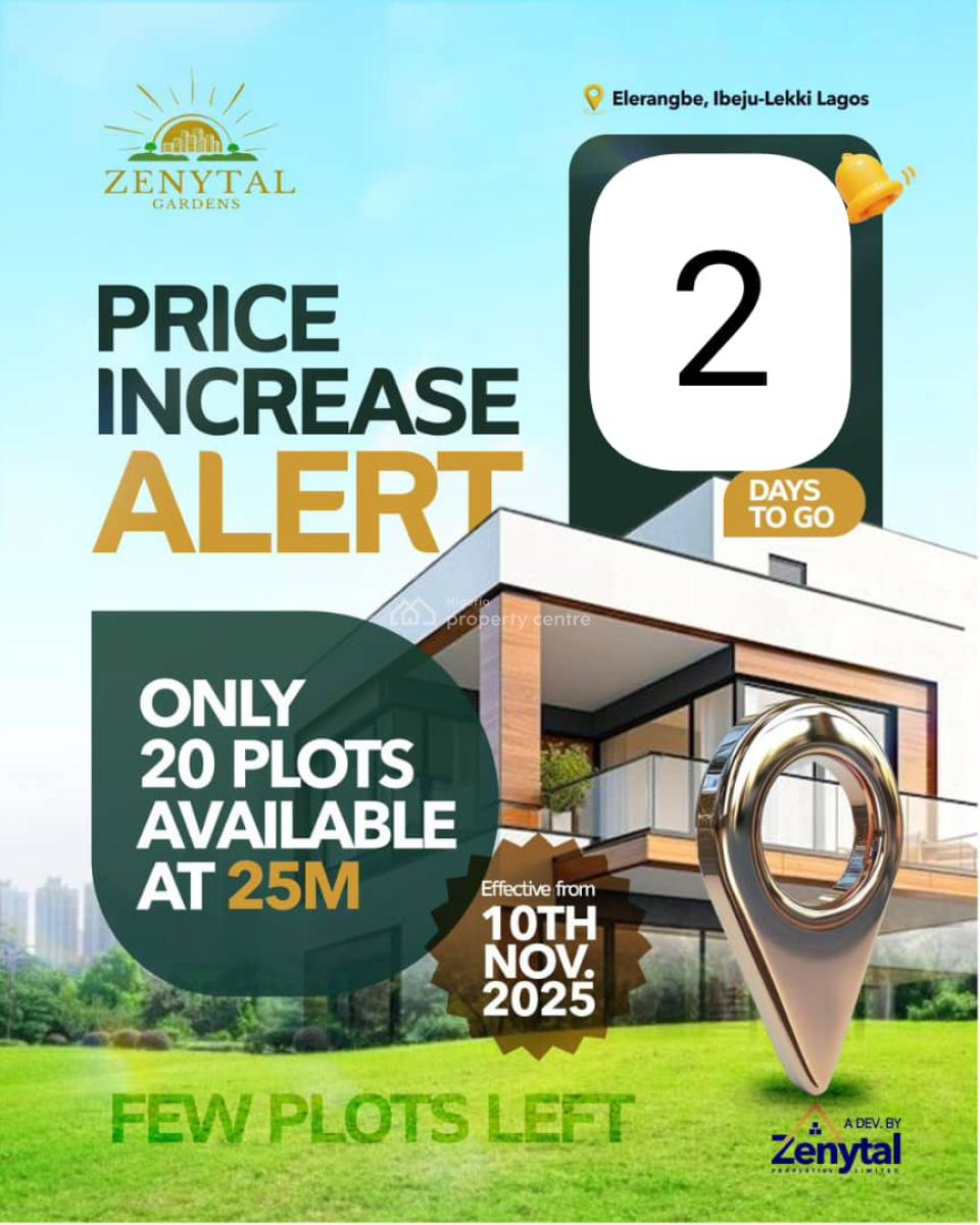 Fine Plot Facing The Road,price Increases on November 10th - 2 Days, Eleranigbe, Ibeju Lekki, Lagos, Mixed-use Land for Sale