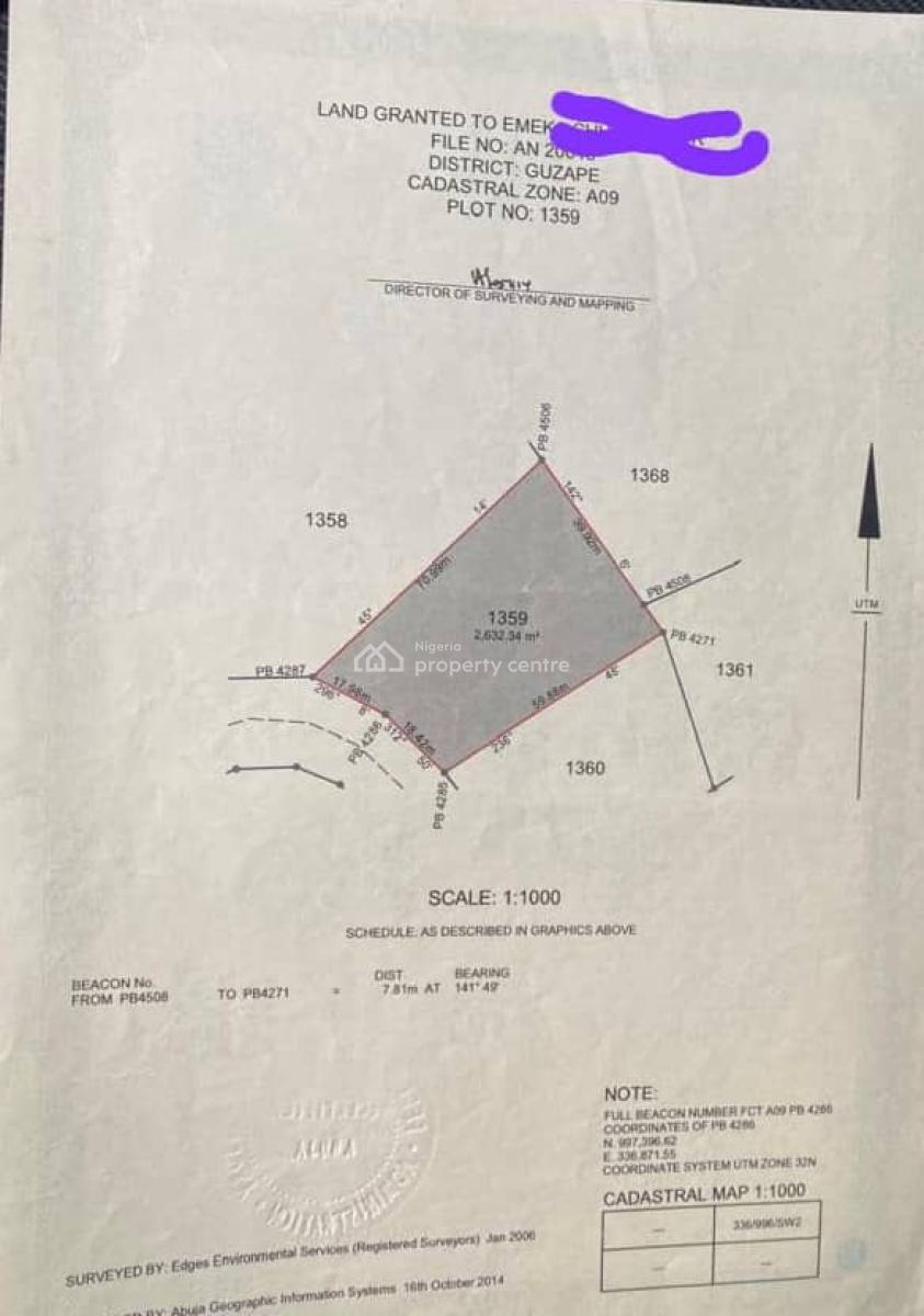Land, Guzape District, Abuja, Residential Land for Sale