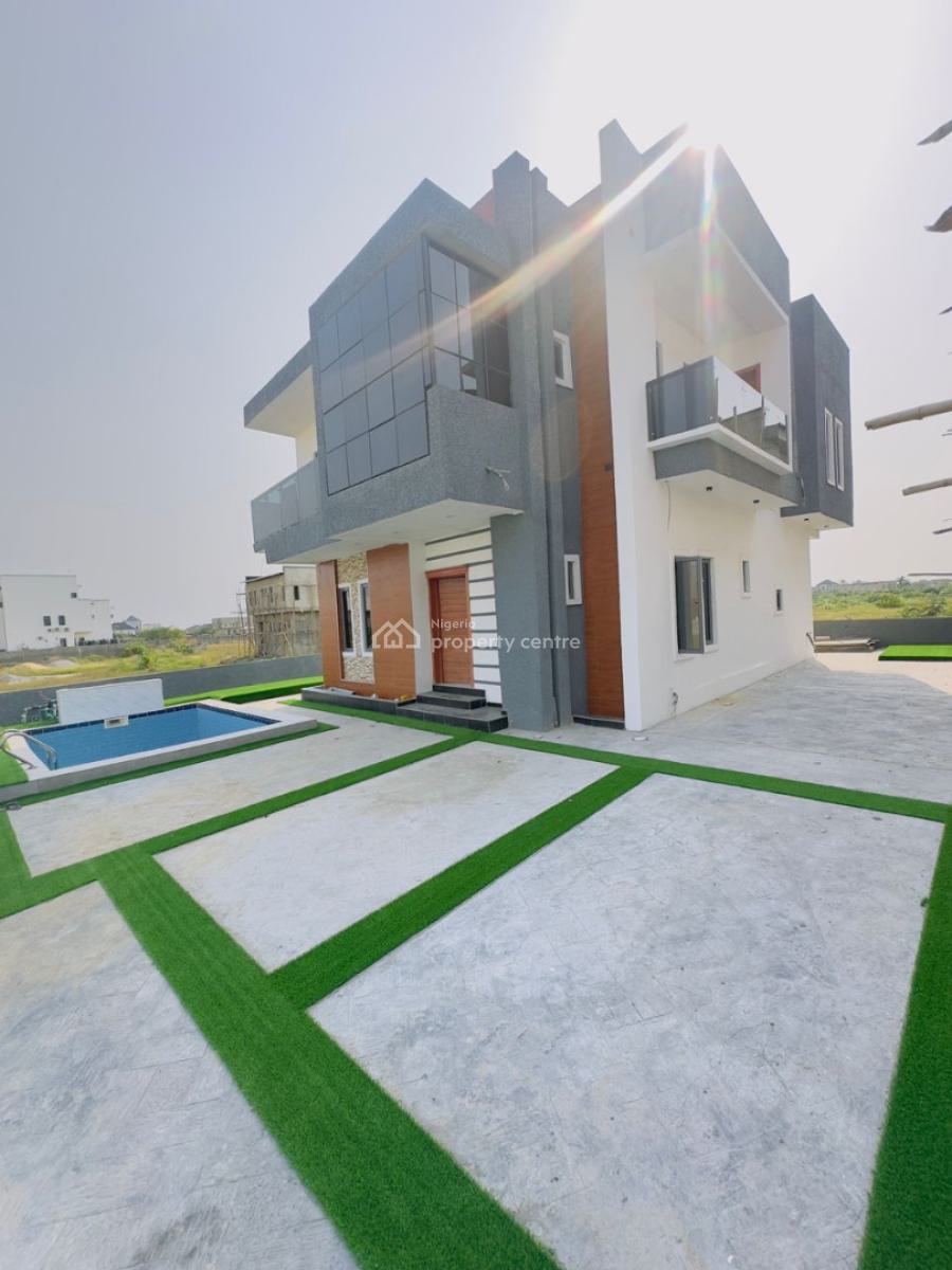 Contemporary 4 Bedroom Fully Detached Duplex with Swimming Pool, & Bq, Km 18 Coastal Road, Okun-ajah Rd, Meridian Boulevard Estate., Ajah, Lagos, Detached Duplex for Sale