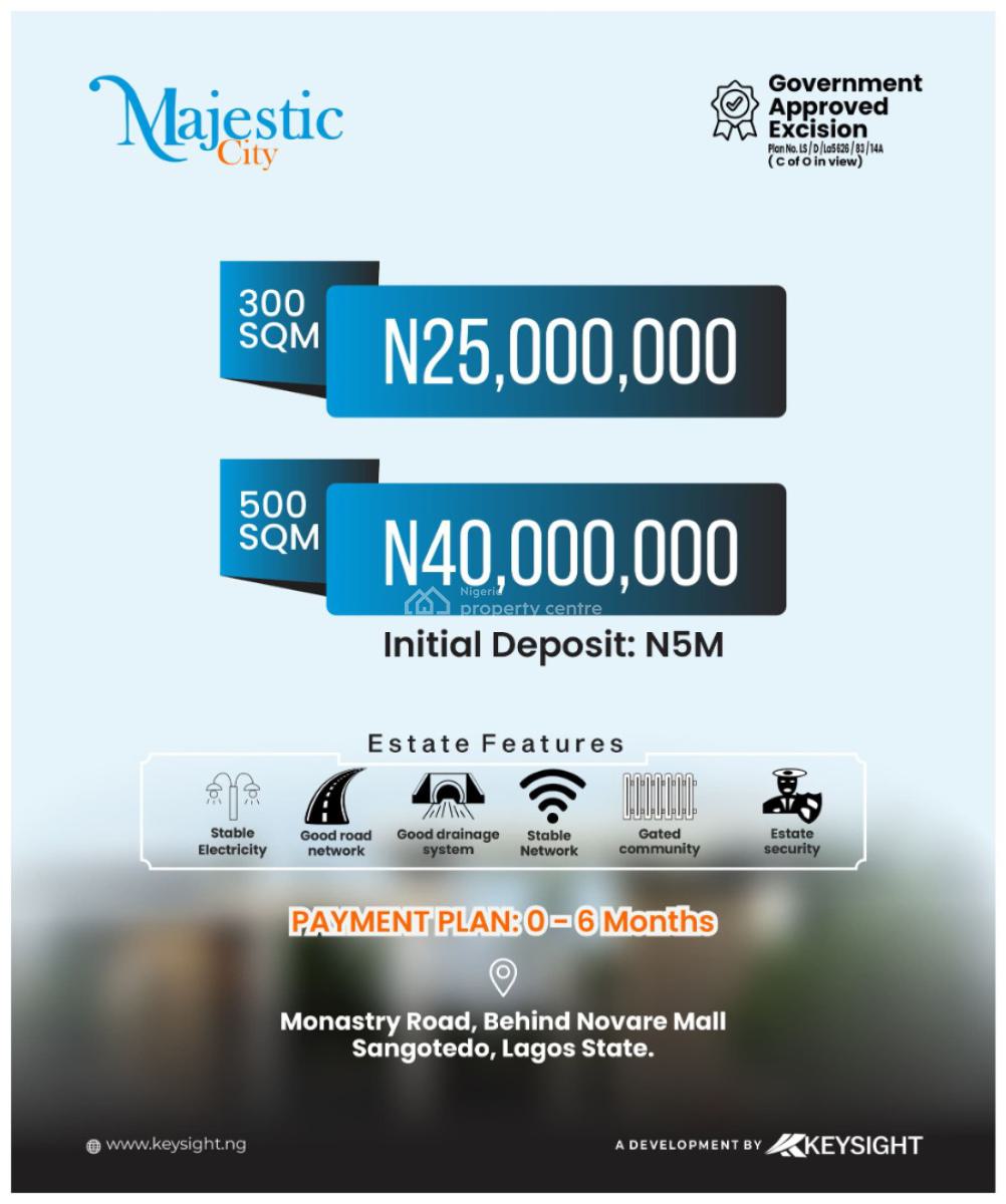 C of O Land, Monastery Road, Sangotedo, Ajah, Lagos, Residential Land for Sale