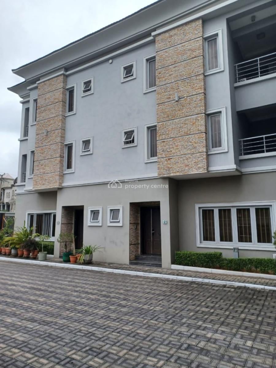 Serviced 4-bedroom Terrace House with 1-room Staff Quarter, Pool & Gym, Osborne Phase 1, Osborne, Ikoyi, Lagos, Terraced Duplex for Rent