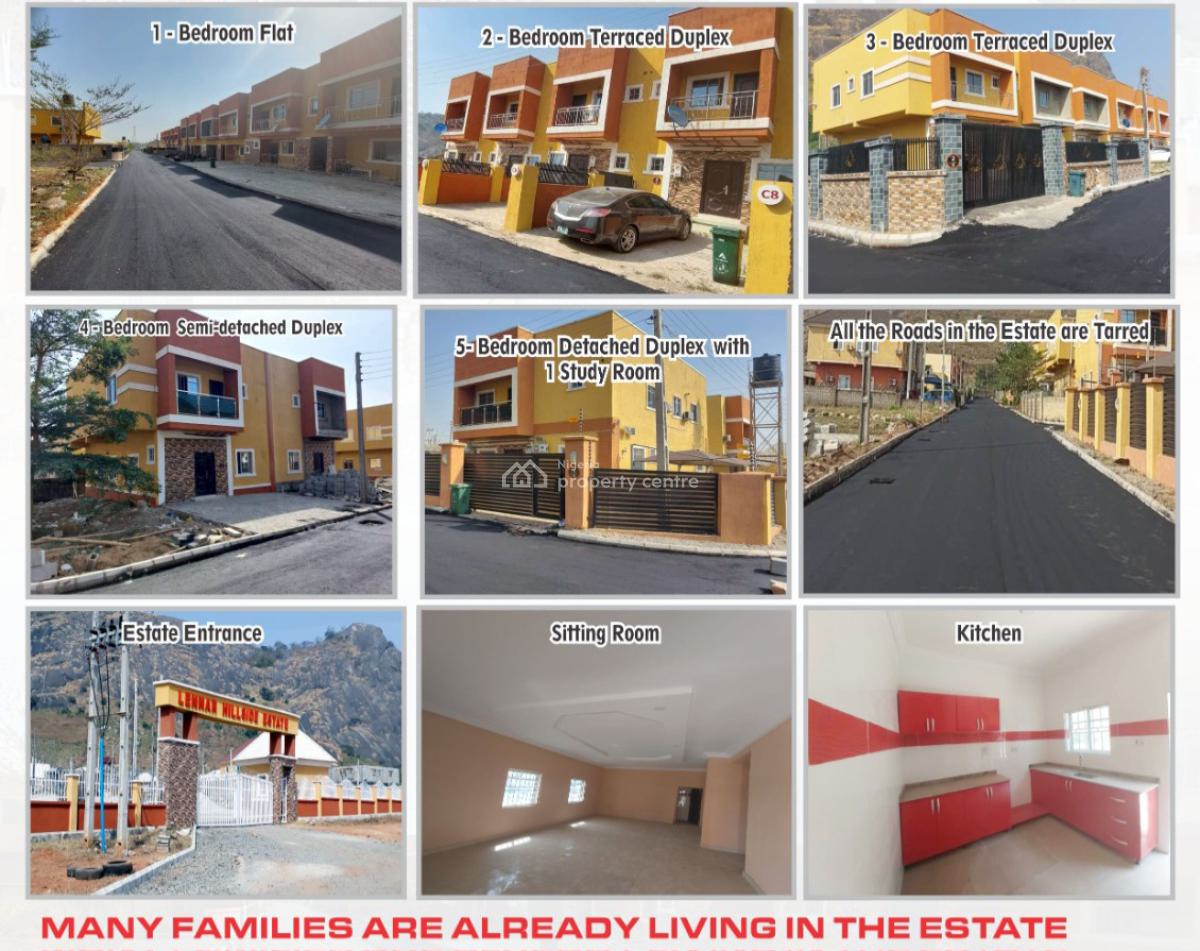 Beautiful, Luxury 3 Bedroom Terraced Duplex on Tarred Road, Lennar Hillside Estate Near Brick City Estate, Kubwa, Abuja, Terraced Duplex for Sale