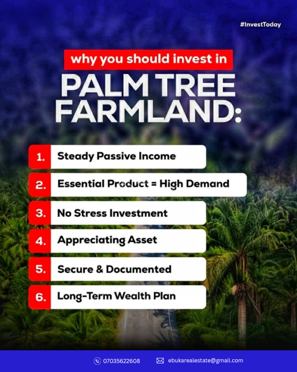 Palm Crest 2 Farmland with C of O - Earn Passive Income From Palm Oil, Palm Crest By Reftop Homes Ltd Off Imeko Afon, Agbado, Ifo, Ogun, Commercial Land for Sale