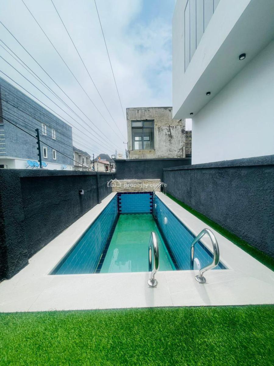 Captivating 4 Bedroom Terrace Duplex Plus Bq and Pool in an Estate, Contemporary Detailed Home with Bq in a Secured Estate, Osapa, Lekki, Lagos, Terraced Duplex for Sale