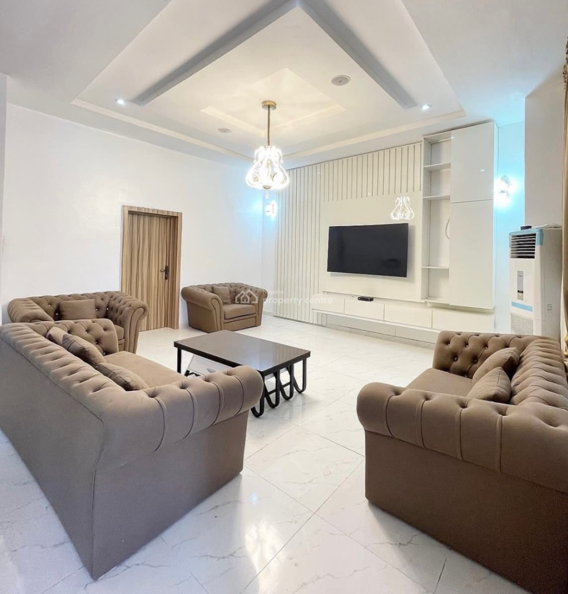 Partial Furnished 4 Bedroom Terrace Duplex with Bq, Chevron By Ram, Lekki, Lagos, Terraced Duplex for Rent