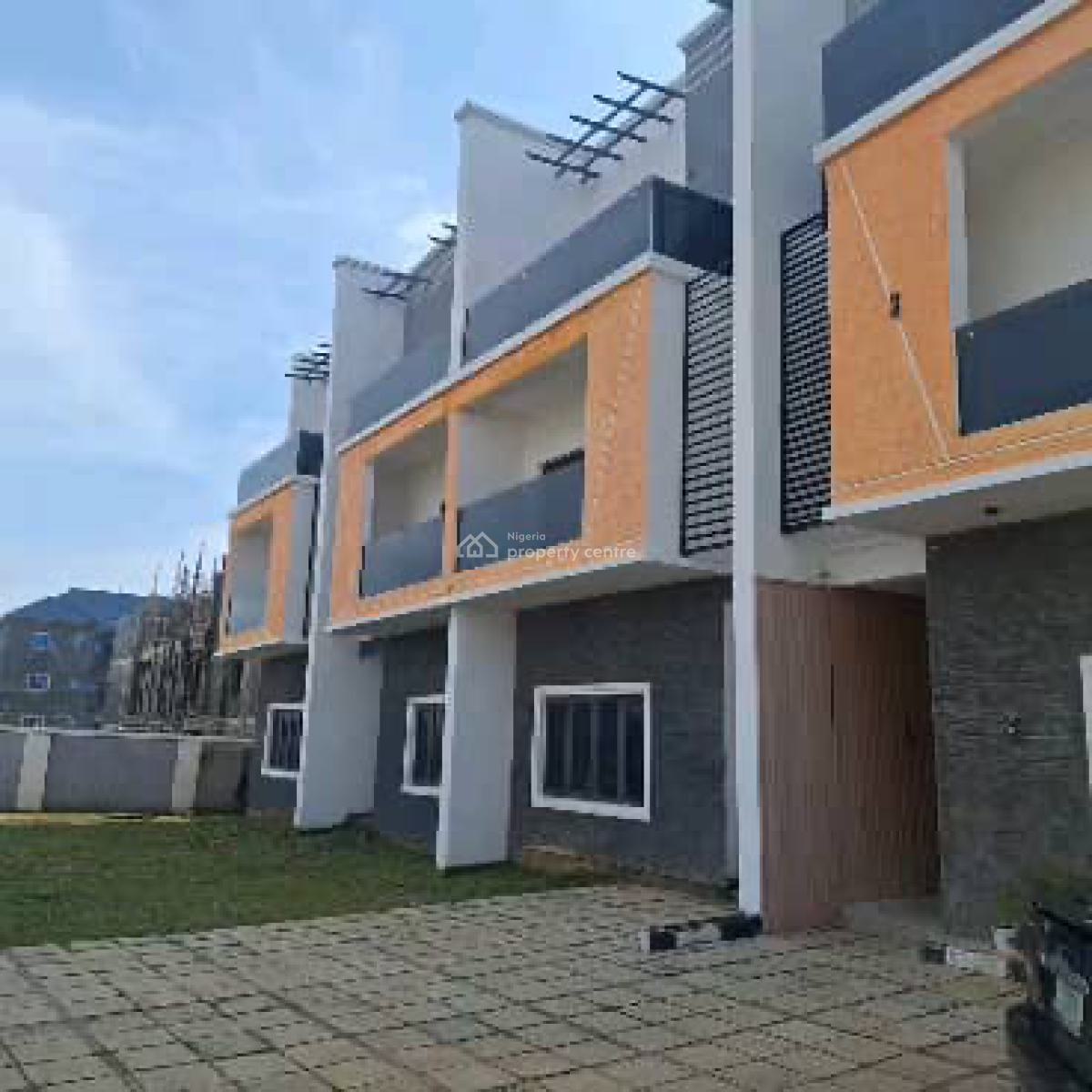 Distress of 5 Bedroom Terrace Duplex,interior Carcass and Bq, Life Camp, Abuja, Terraced Duplex for Sale