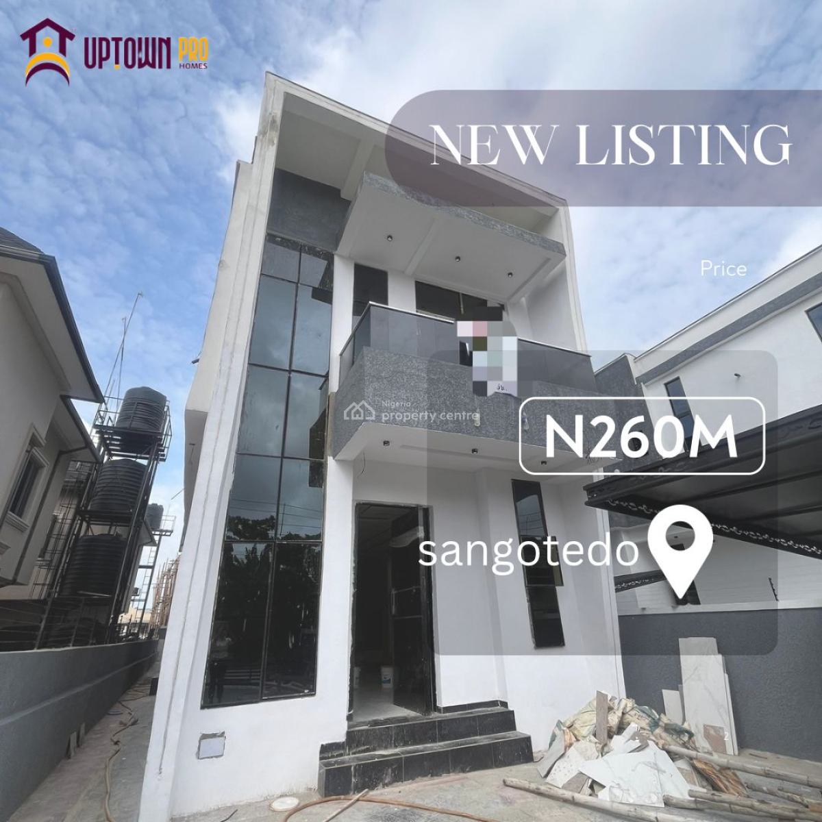 Neatly Built 5 Bedroom Semi Detached Duplex, Sangotedo, Ajah, Lagos, Semi-detached Duplex for Sale