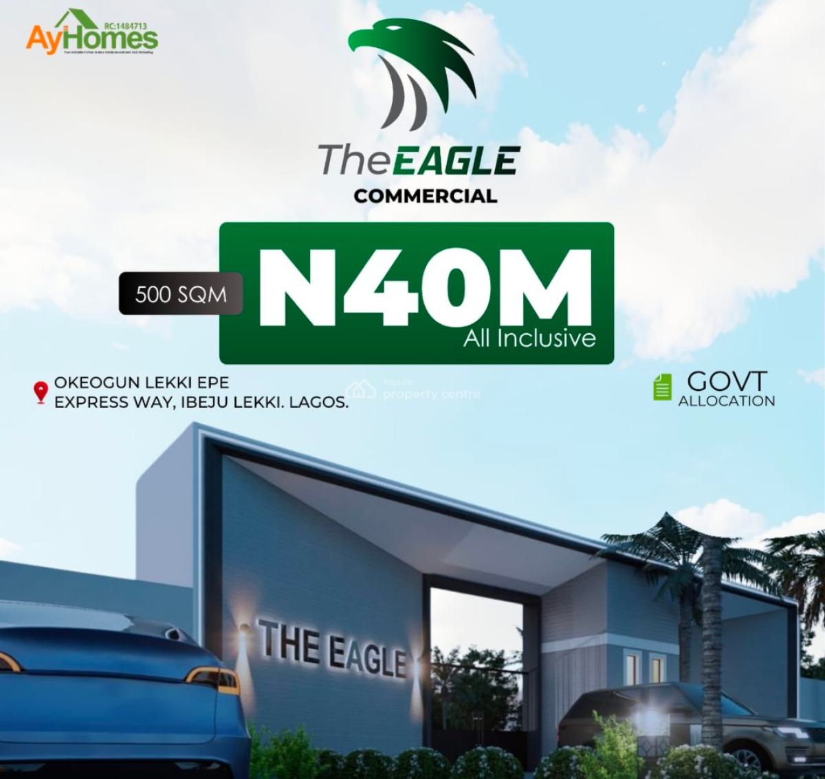 The Eagle Commercial, Where Business Takes Flight, Okeogun Along Lekki Epe Express, Ibeju Lekki, Lagos, Commercial Land for Sale