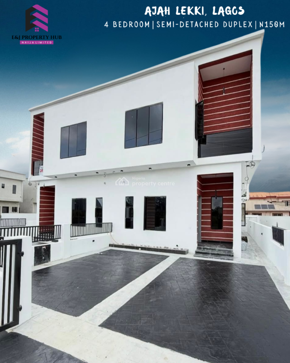 Spacious 4 Bedroom Semi-detach Duplex in a Well Secured Estate, Golden Park Estate, By Lekki Epe Expressway, Ajah, Lagos, Semi-detached Duplex for Sale