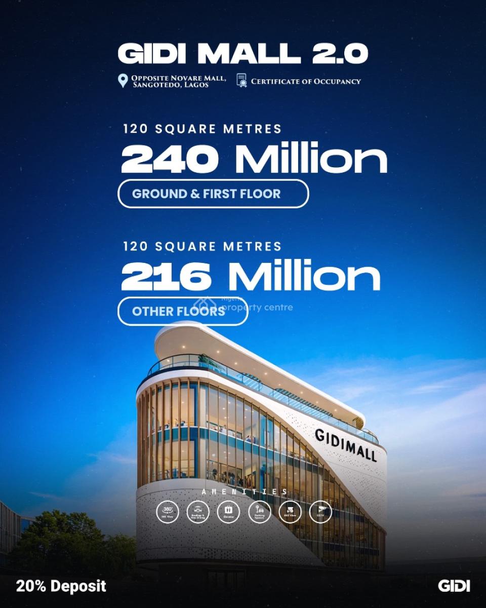 Commercial Space, Office and Shop Space Available with a Payment Plan, Gidi Mall Phase 2, Opposite Novare Mall Shoprite, Adjacent Emperor Est, Sangotedo, Ajah, Lagos, Shop for Sale