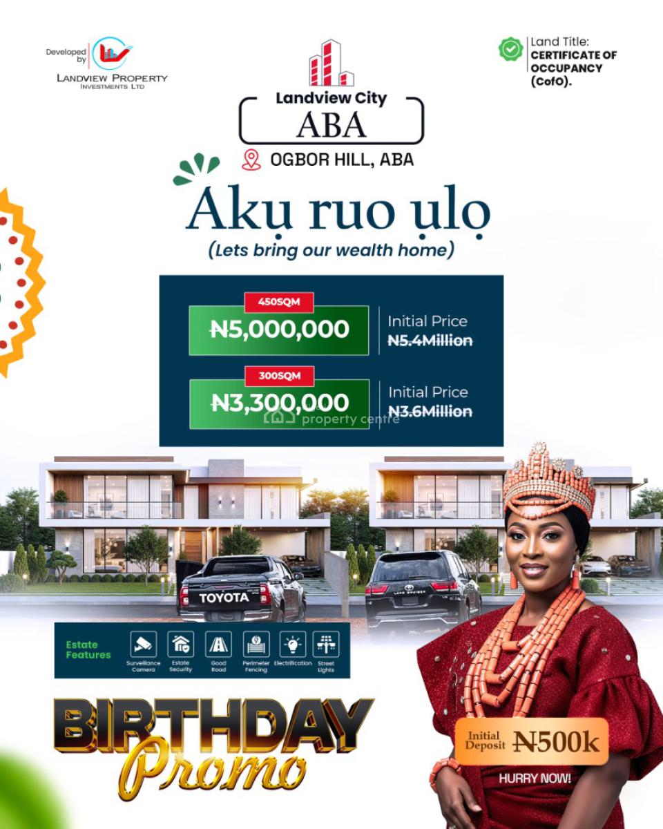 Mds Birthday Promo -- Landview City Aba Phase 1, Ogbor Hill*, Landview City Aba Phase 1, Ogbor Hill, Aba, Abia, Land for Sale