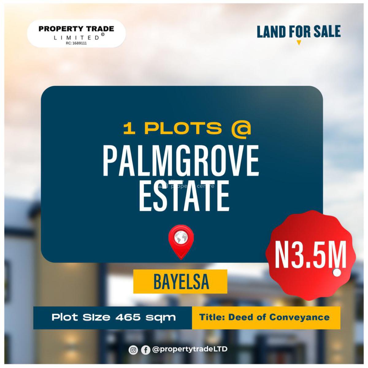 Land  Available  at Palmgrove Estate -- Bayelsa, Yenagoa, Bayelsa, Land for Sale