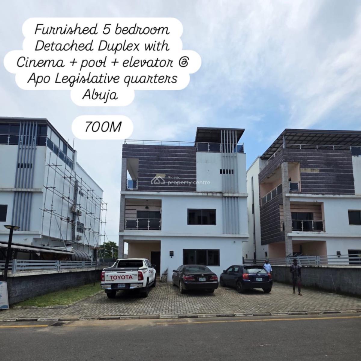 Furnished 5 Bedroom Detached Duplex with Cinemas + Pool + Elevator, Apo Legislative Quarters, Apo, Abuja, Detached Duplex for Sale