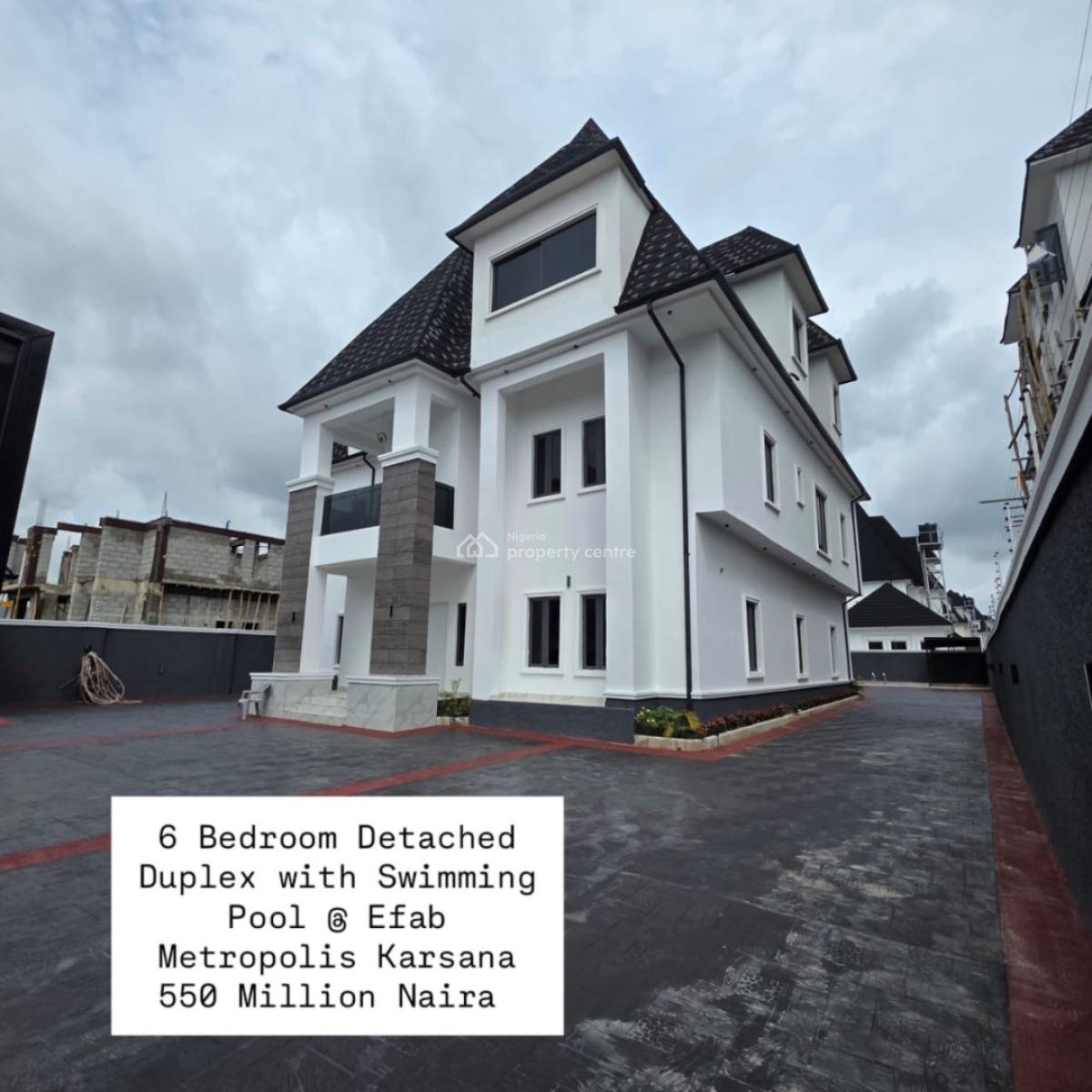 6 Bedroom Detached Duplex with Swimming Pool, Efab Metropolis, Karsana, Abuja, Detached Duplex for Sale