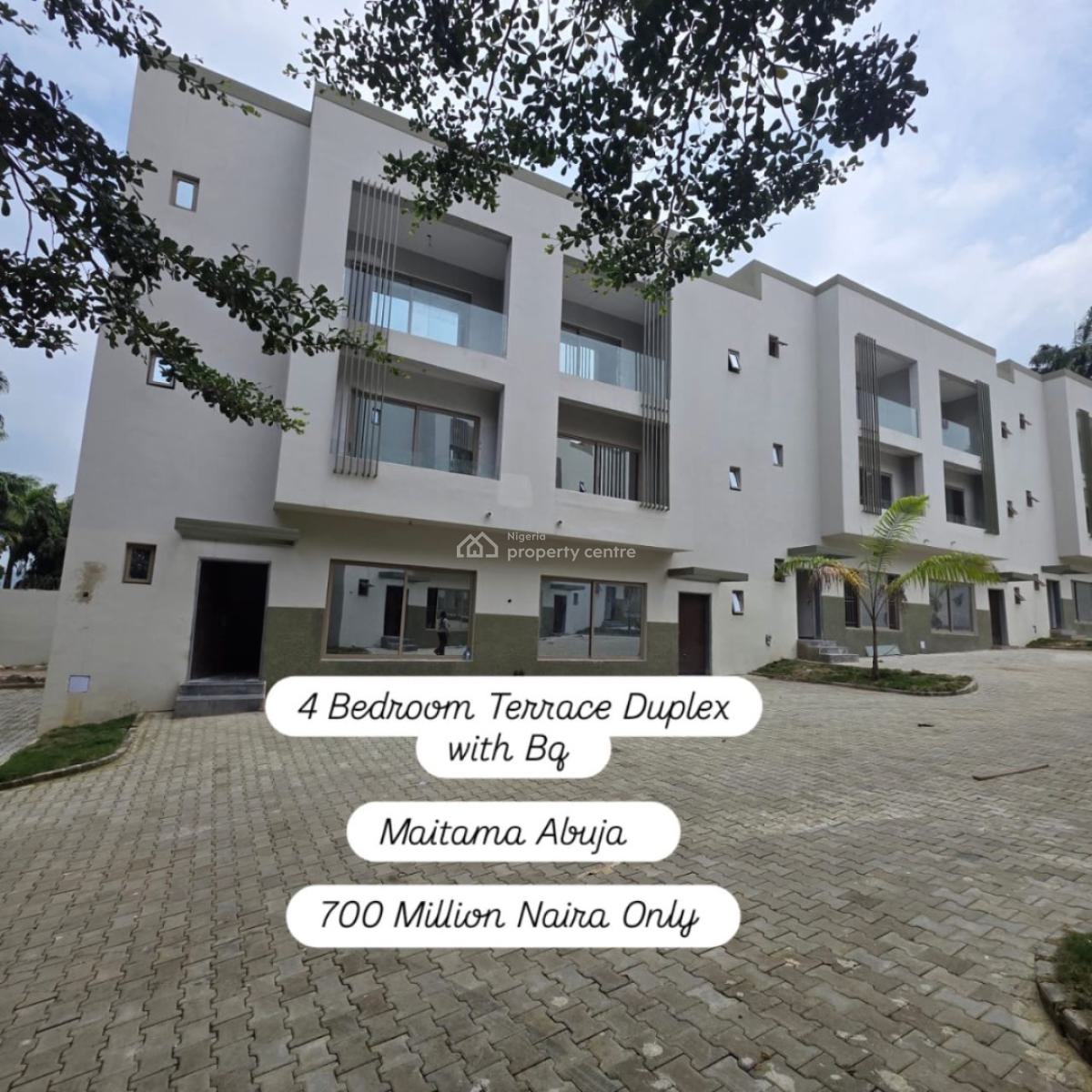 Four Bedroom Terrace Duplex with Bq, Maitama District, Abuja, Terraced Duplex for Sale