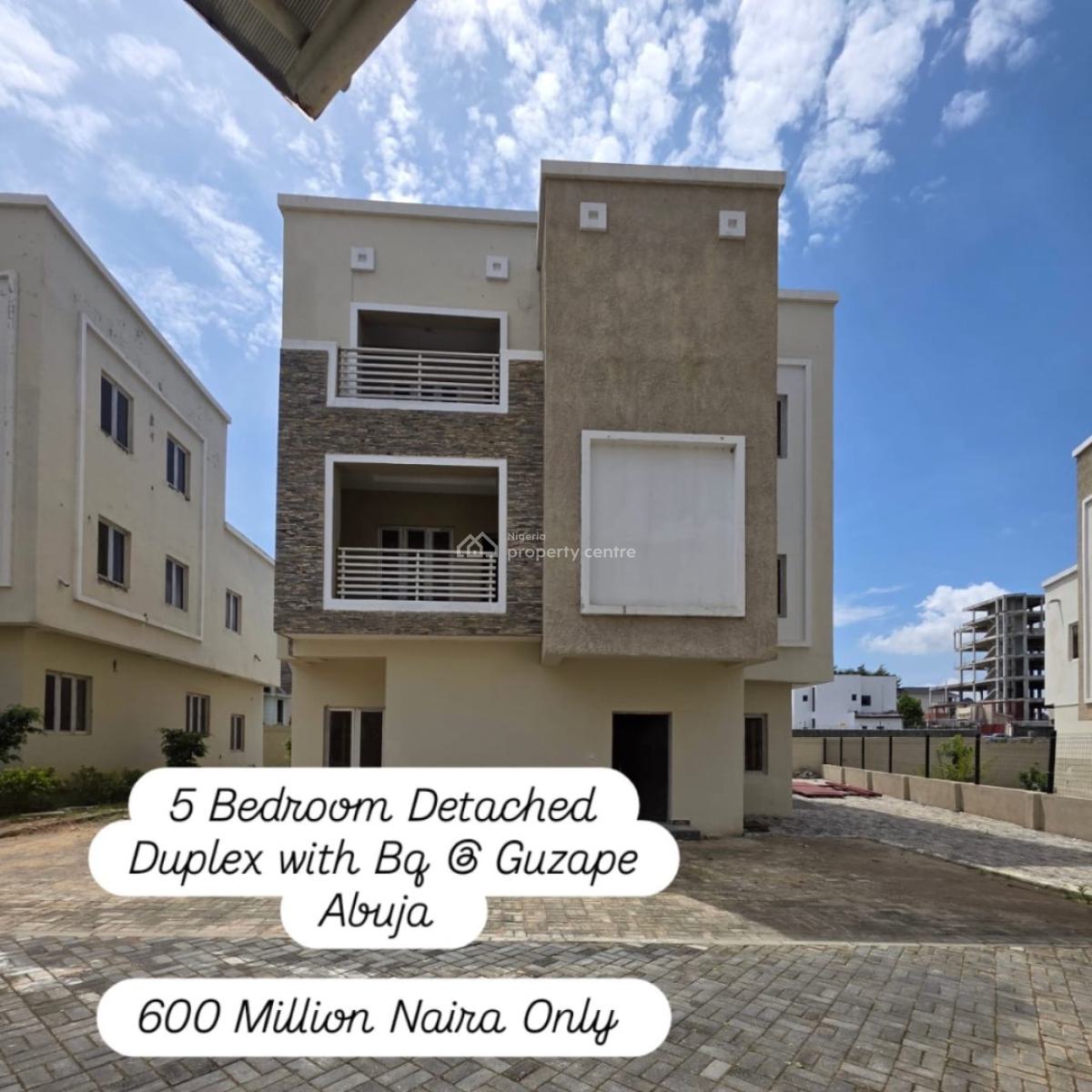 Five Bedroom Detached Duplex with Bq, Guzape District, Abuja, Detached Duplex for Sale