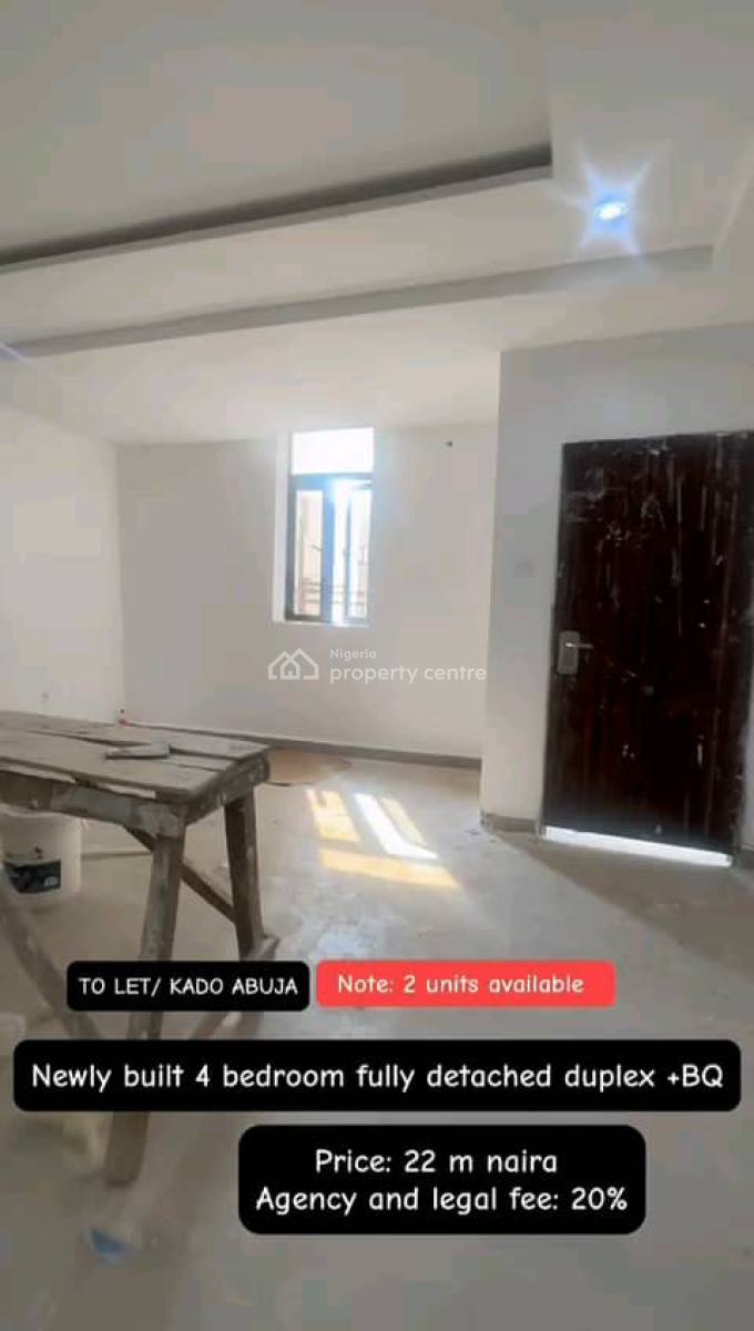 Newly Built 4 Bedroom Terrace Duplex with Excellent Facilities, Kado, Abuja, Terraced Duplex for Rent