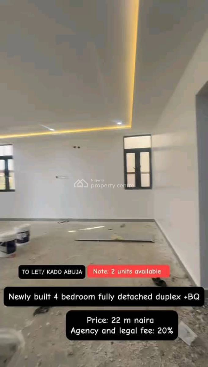 Newly Built 4 Bedroom Terrace Duplex with Excellent Facilities, Kado, Abuja, Terraced Duplex for Rent