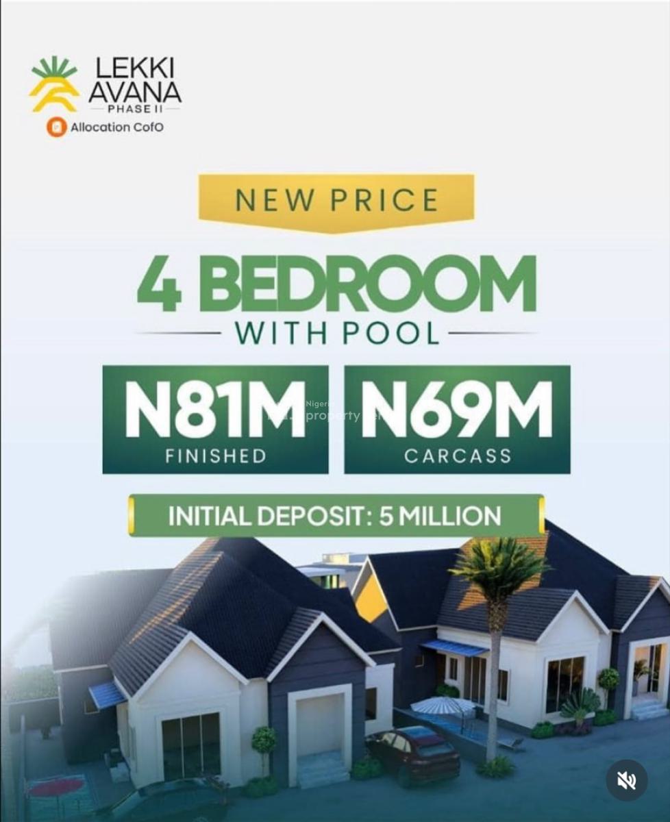 3&4 Bedroom Bungalow with Swimming Pool, Ibeju Lekki, Lagos, Eleranigbe, Ibeju Lekki, Lagos, Detached Bungalow for Sale