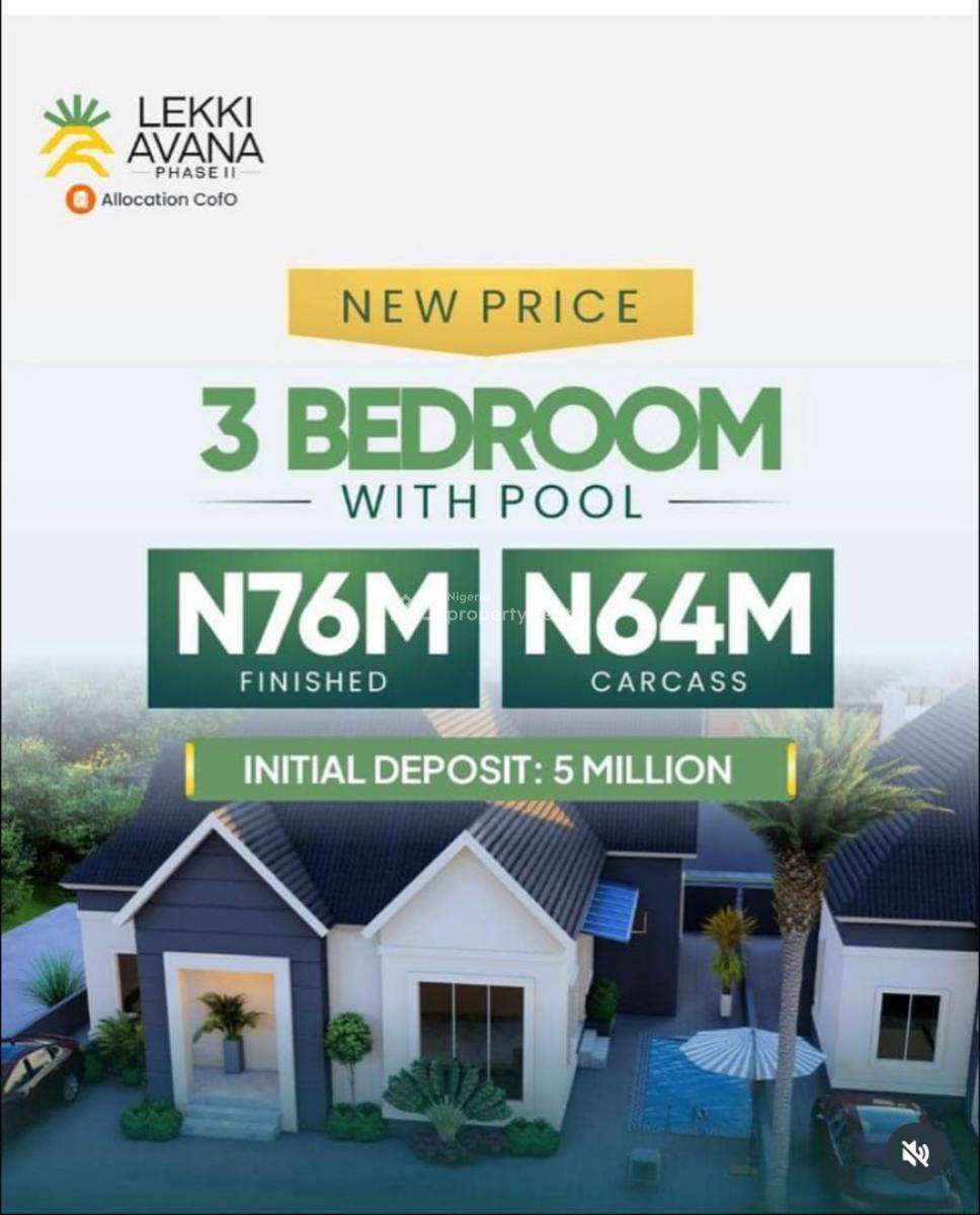 3&4 Bedroom Bungalow with Swimming Pool, Ibeju Lekki, Lagos, Eleranigbe, Ibeju Lekki, Lagos, Detached Bungalow for Sale